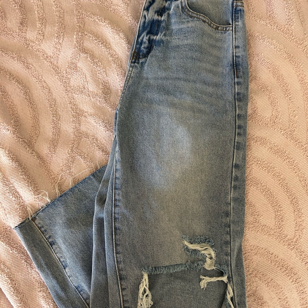 SHEIN Classic Light Blue Denim Pants
